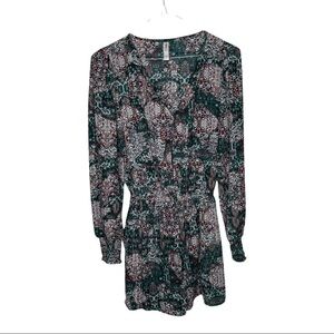 Xhilaration Long Sleeve Floral Romper small